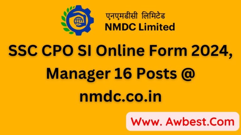 SSC CPO SI Online Form 2024